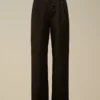 Pantalones holgados con pinzas de gabardina de algodón