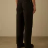 Pantalones holgados con pinzas de gabardina de algodón