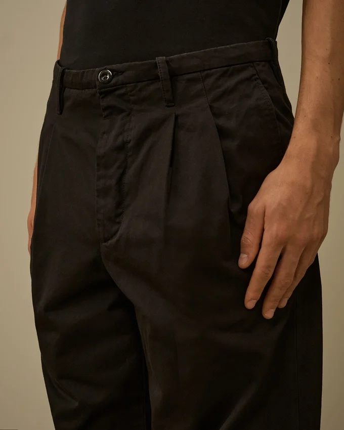 Pantalones holgados de gabardina de algodón