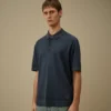 Polo de crepé de algodón con doble teñido