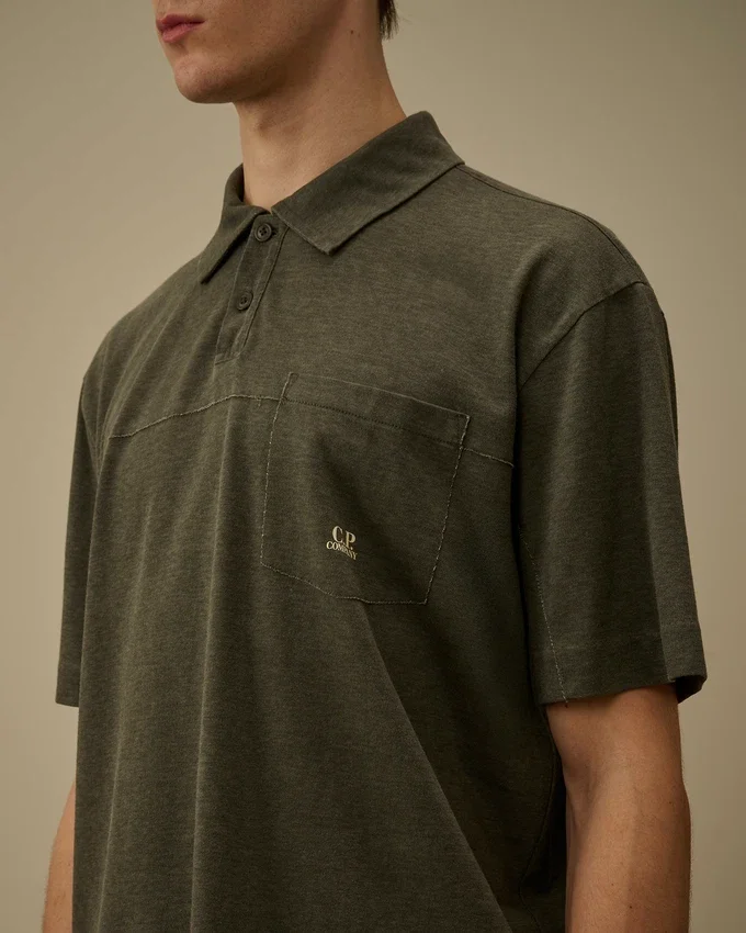 Polo de jersey 20/1 con acabado metalizado