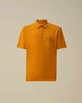 Polo de manga corta con bolsillo en el pecho de piqué elástico