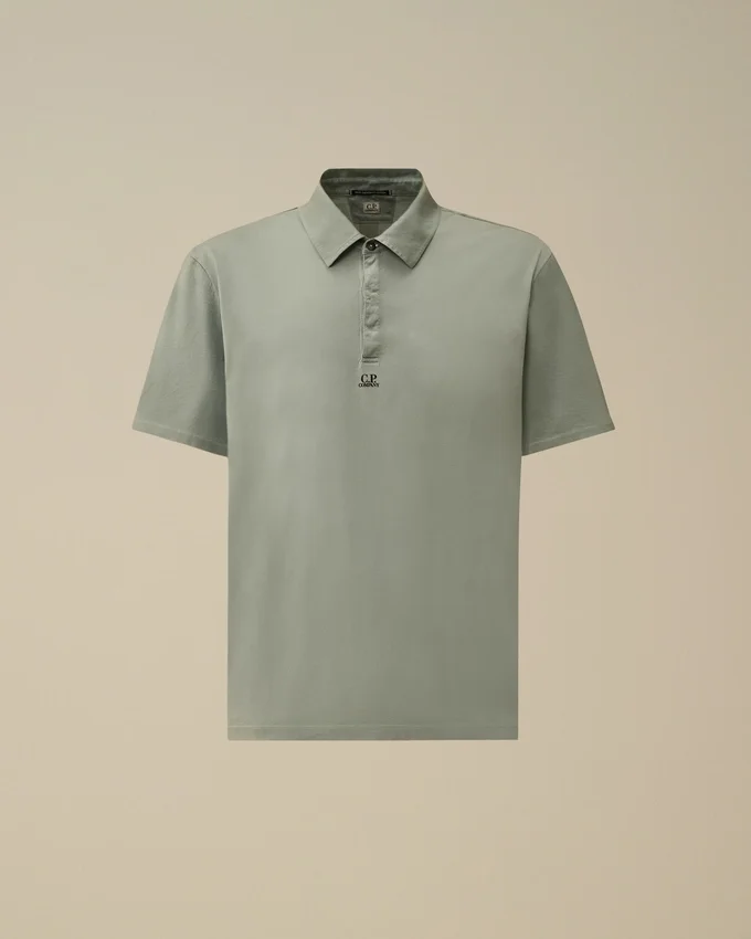 Polo de manga corta con logotipo, confeccionado en jersey Gasato mercerizado 70/2