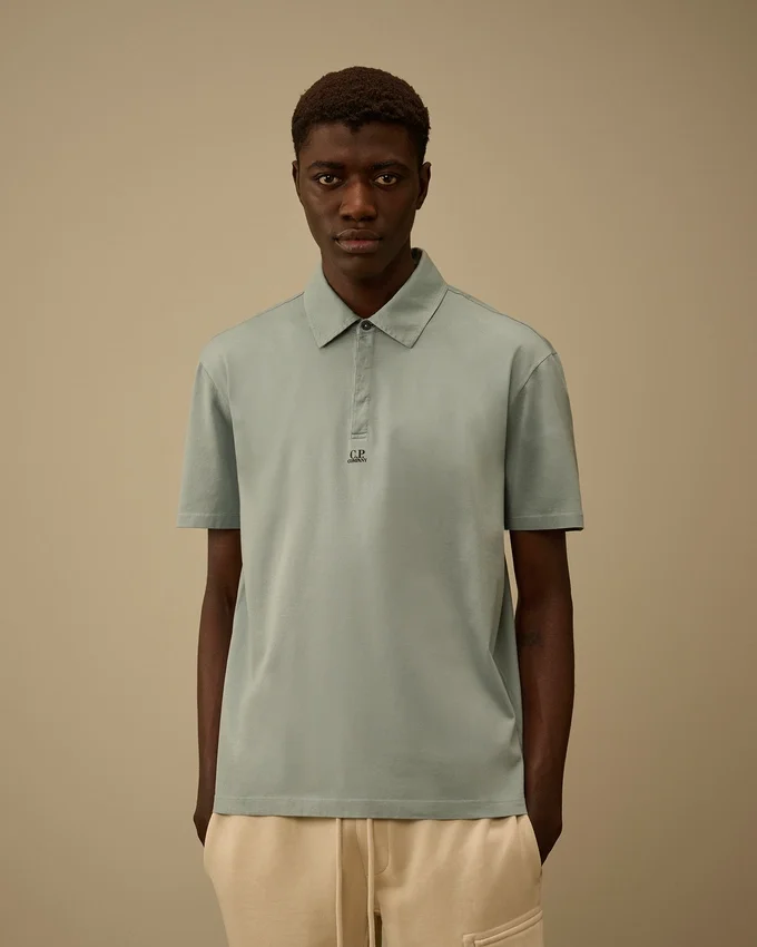 Polo de manga corta con logotipo, confeccionado en jersey Gasato mercerizado 70/2