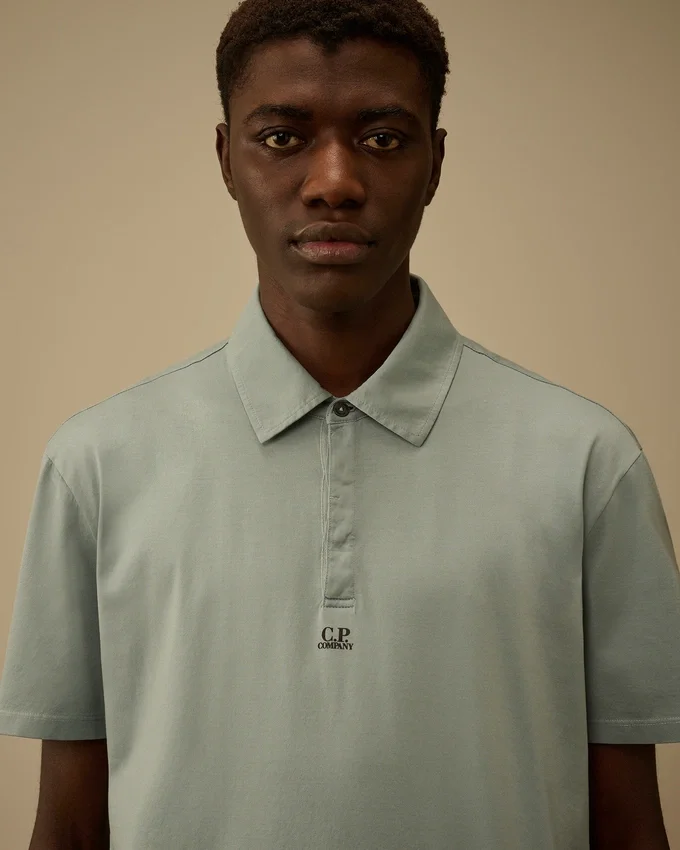 Polo de manga corta con logotipo, confeccionado en jersey Gasato mercerizado 70/2