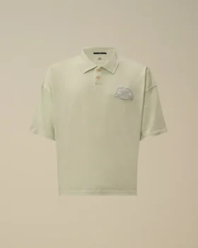 Polo de manga corta con logotipo cuadrado en jersey 20/1