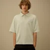 Polo de manga corta con logotipo cuadrado en jersey 20/1