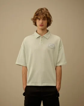 Polo de manga corta con logotipo cuadrado en jersey 20/1