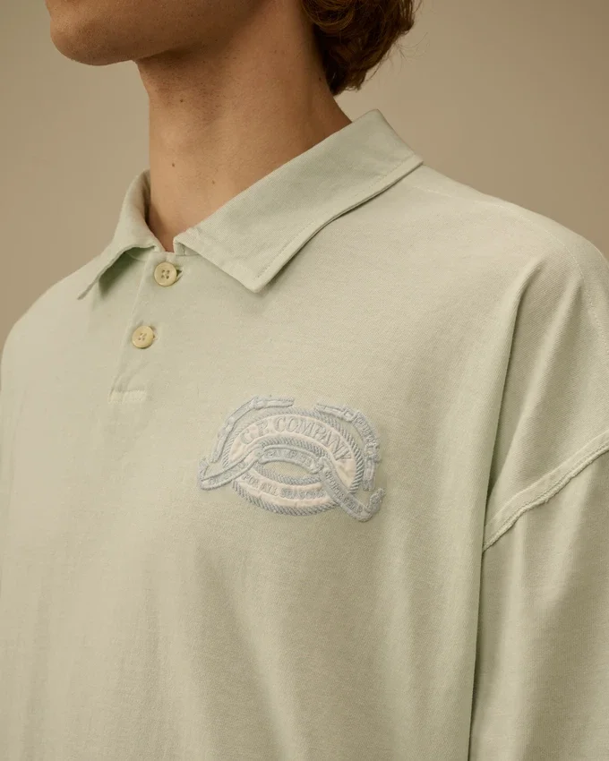 Polo de manga corta con logotipo cuadrado en jersey 20/1