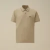 Polo de manga corta con logotipo de piqué elástico