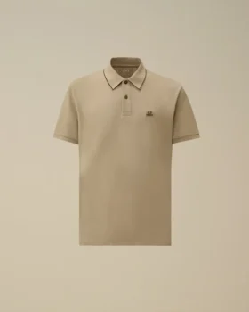 Polo de manga corta con logotipo de piqué elástico