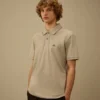 Polo de manga corta con logotipo de piqué elástico