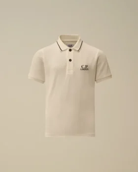 Polo de manga corta con logotipo en piqué elástico U16