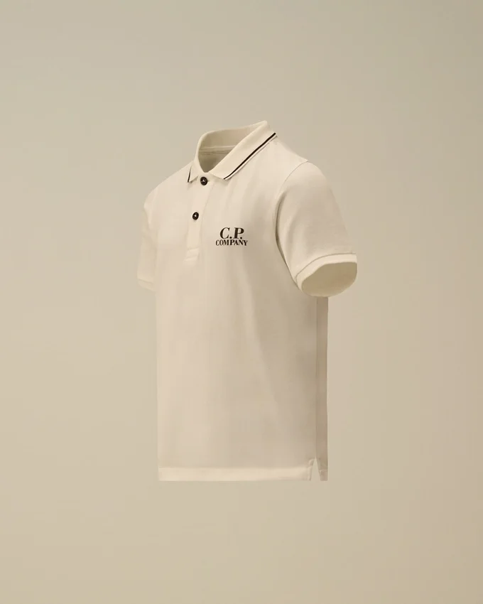 Polo de manga corta con logotipo en piqué elástico U16
