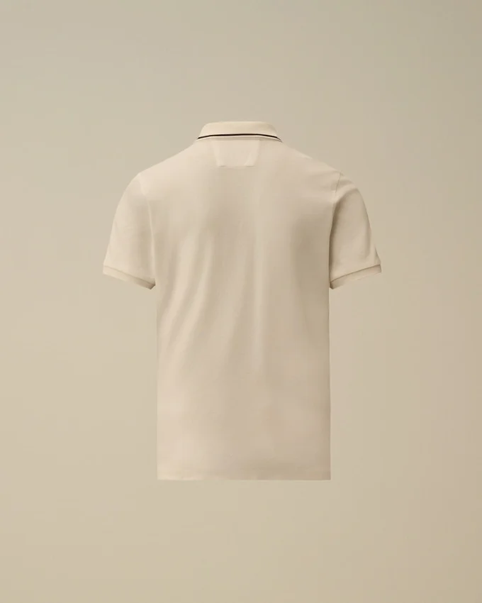Polo de manga corta con logotipo en piqué elástico U16