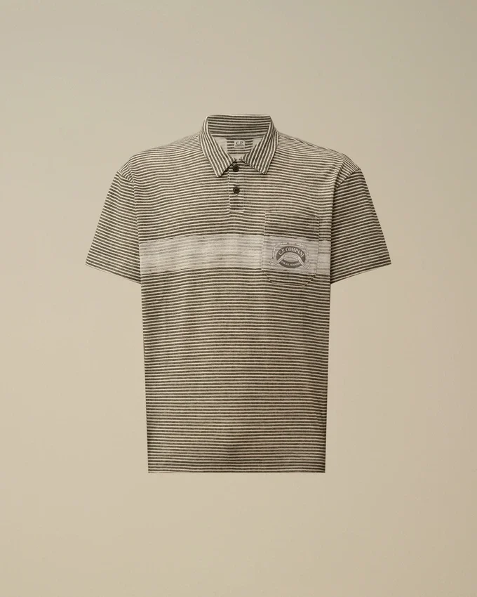 Polo de manga corta con logotipo estampado en jersey 20/1