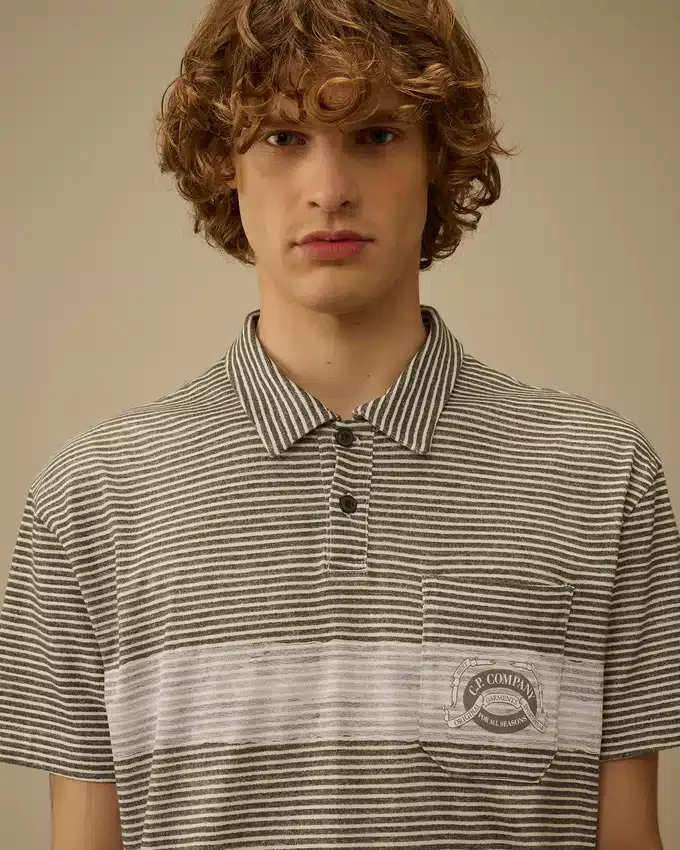 Polo de manga corta con logotipo estampado en jersey 20/1