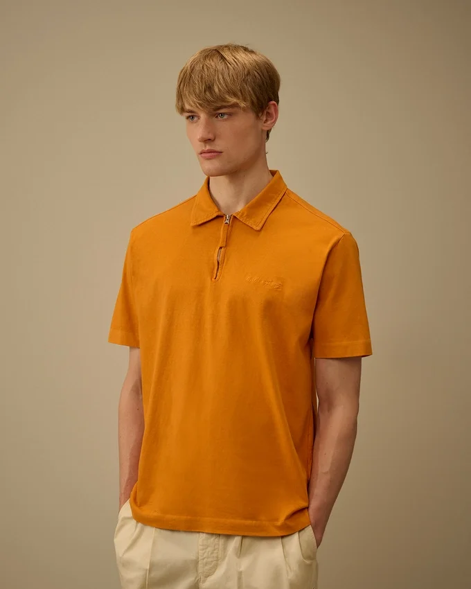 Polo de manga corta con media cremallera de jersey 1020