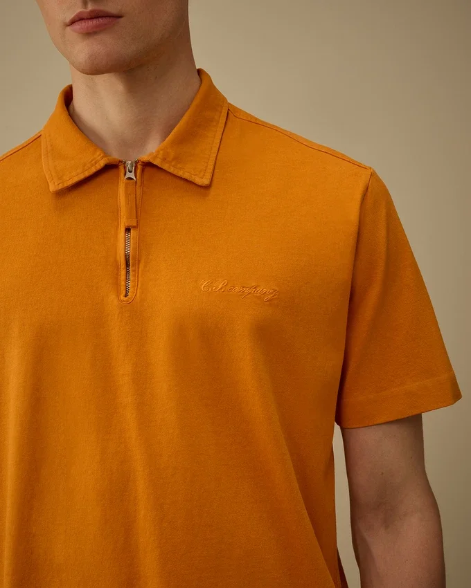 Polo de manga corta con media cremallera de jersey 1020