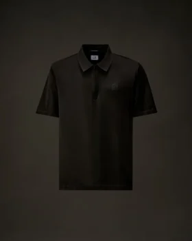 Polo de manga corta con media cremallera de la Metropolis Series, confeccionado en jersey mercerizado