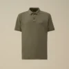 Polo de manga corta de piqué 24/1 teñido con pigmentos