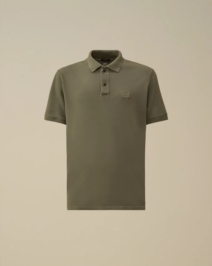 Polo de manga corta de piqué 24/1 teñido con pigmentos