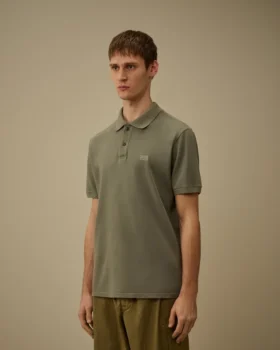 Polo de manga corta de piqué 24/1 teñido con pigmentos