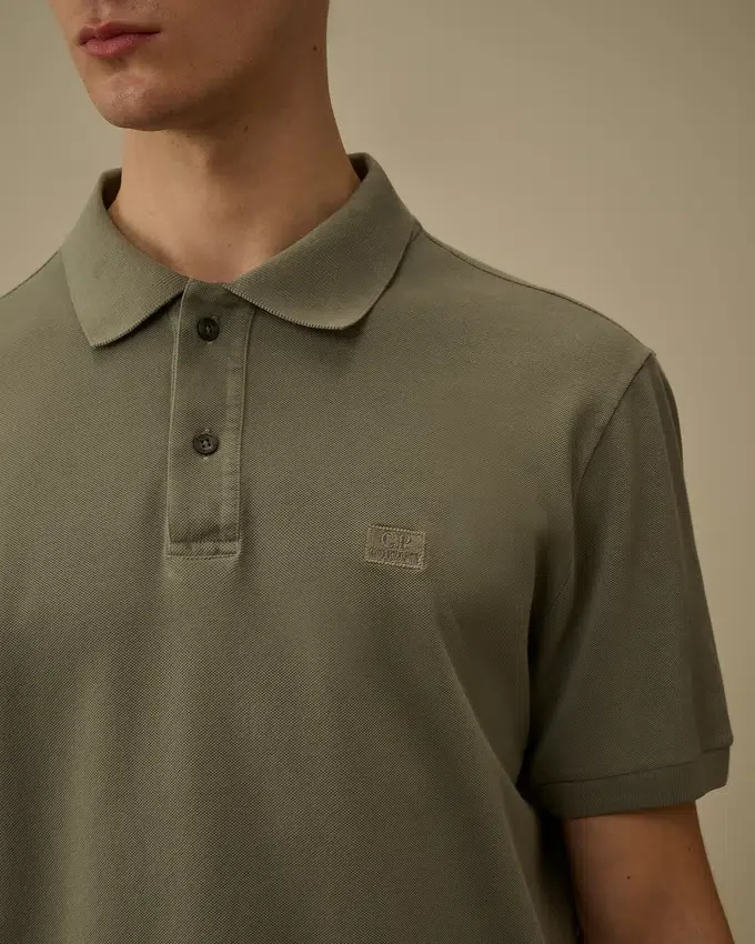 Polo de manga corta de piqué 24/1 teñido con pigmentos