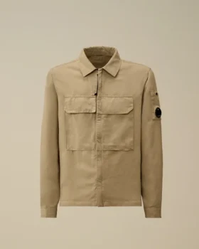Sobrecamiseta con cremallera para lentes, de algodón y lino