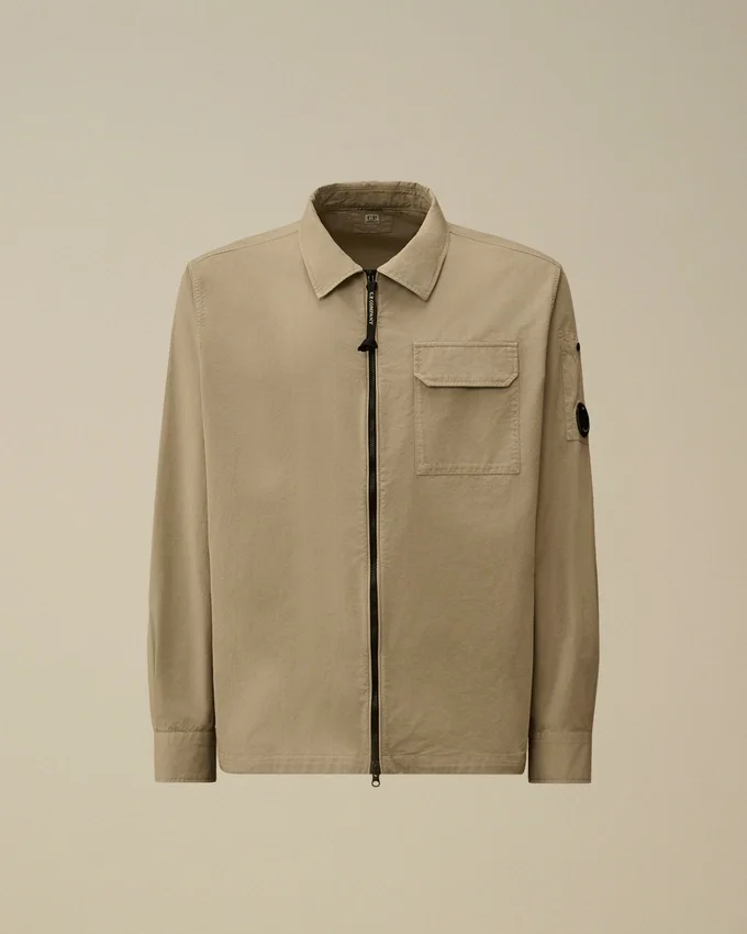 Sobrecamiseta con cremallera para lentes de gabardina orgánica