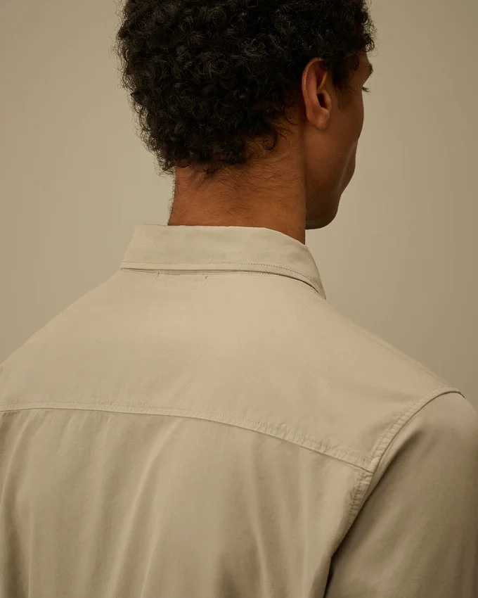 Sobrecamiseta con cremallera para lentes de gabardina orgánica