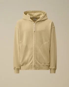 Sudadera con capucha, corte holgado y cremallera, de forro polar diagonal
