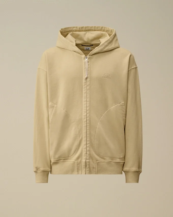 Sudadera con capucha, corte holgado y cremallera, de forro polar diagonal