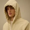 Sudadera con capucha, corte holgado y cremallera, de forro polar diagonal
