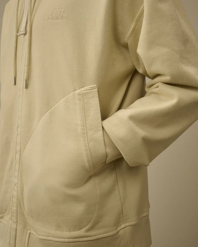 Sudadera con capucha, corte holgado y cremallera, de forro polar diagonal