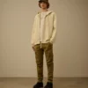 Sudadera con capucha, corte holgado y cremallera, de forro polar diagonal