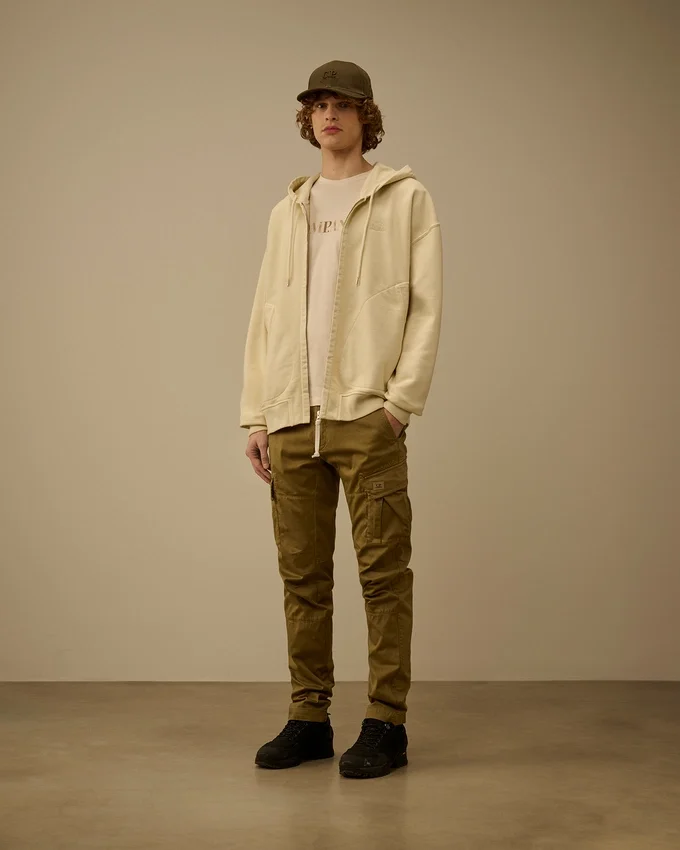 Sudadera con capucha, corte holgado y cremallera, de forro polar diagonal