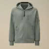 Sudadera con capucha, cremallera y forro polar en relieve diagonal