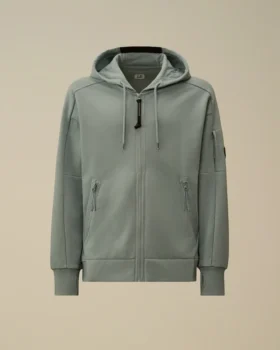 Sudadera con capucha, cremallera y forro polar en relieve diagonal