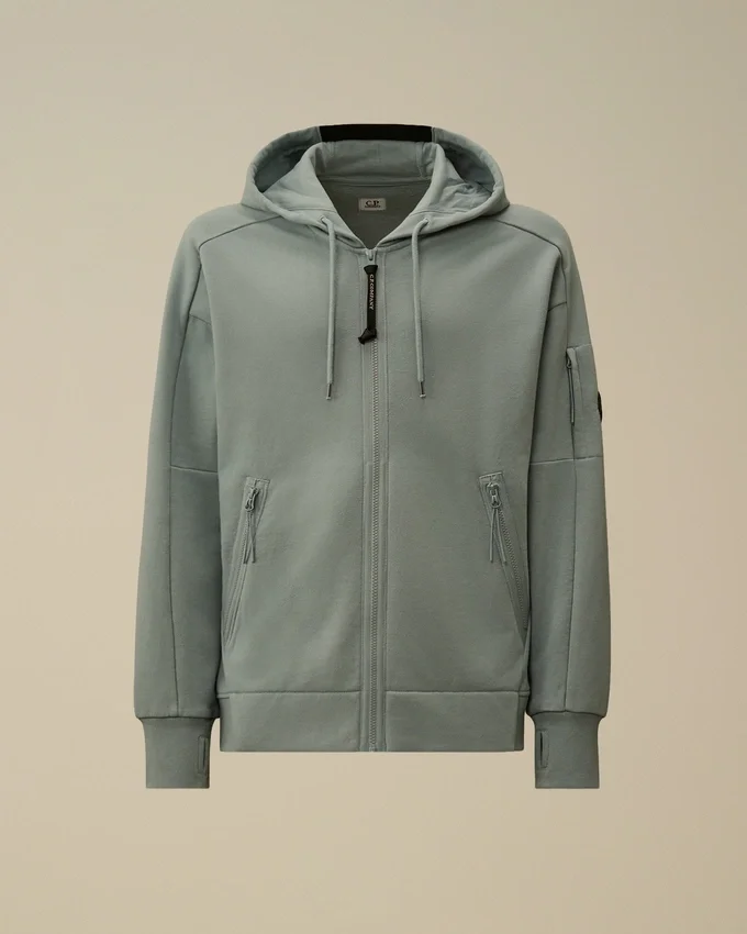 Sudadera con capucha, cremallera y forro polar en relieve diagonal