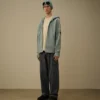 Sudadera con capucha, cremallera y forro polar en relieve diagonal