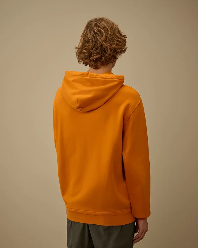 Sudadera con capucha de felpa de algodón diagonal