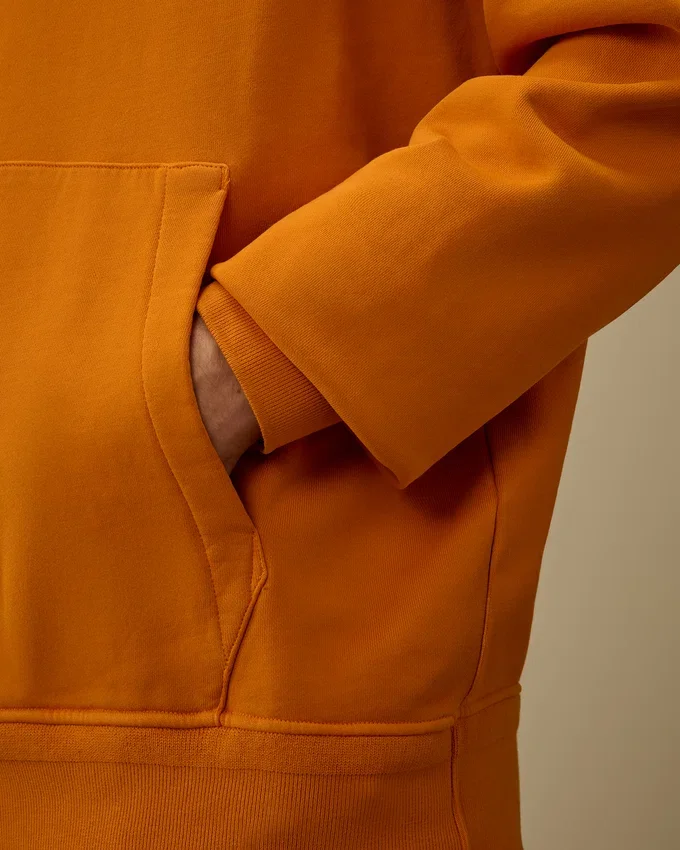 Sudadera con capucha de felpa de algodón diagonal