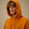Sudadera con capucha de felpa de algodón diagonal
