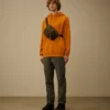 Sudadera con capucha de felpa de algodón diagonal