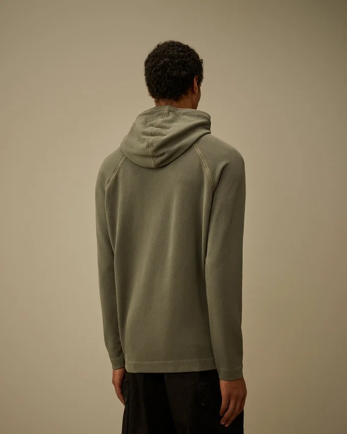Sudadera con capucha de piqué grueso