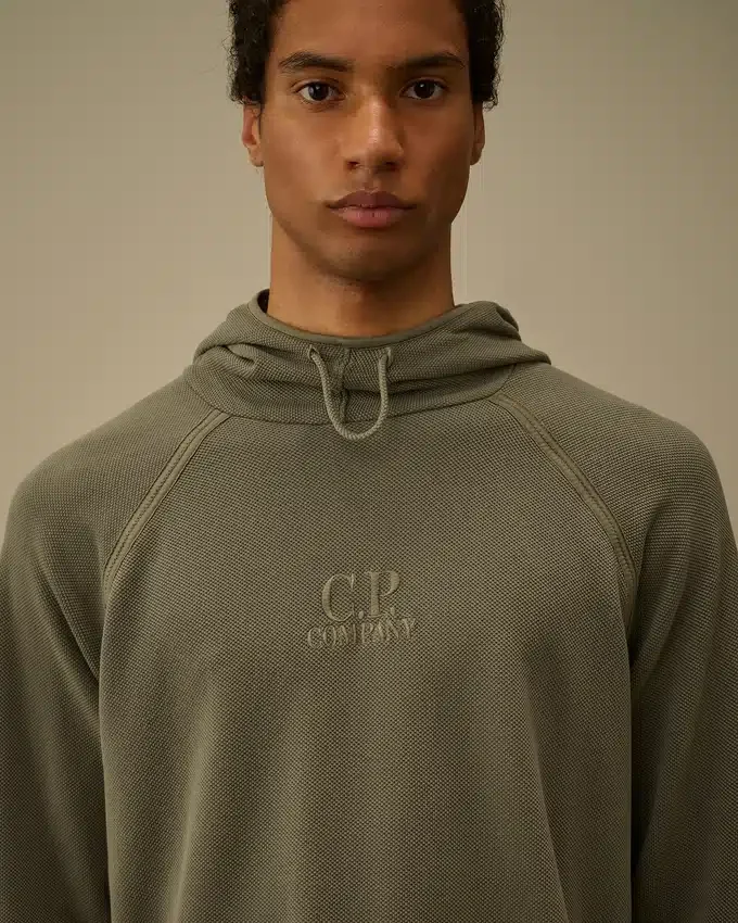 Sudadera con capucha de piqué grueso