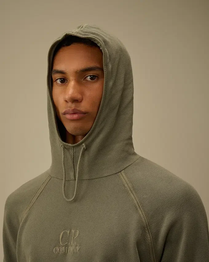 Sudadera con capucha de piqué grueso