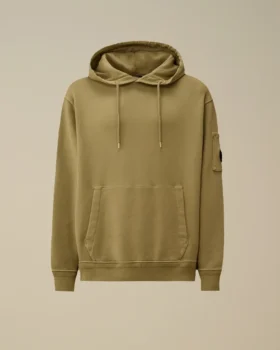 Sudadera con capucha Lens de felpa de algodón diagonal