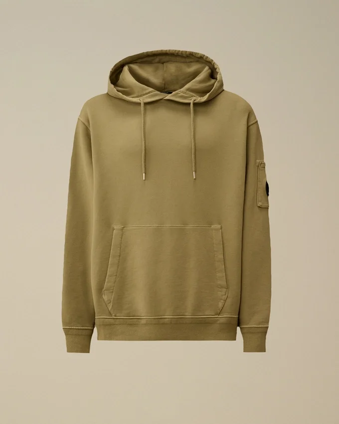 Sudadera con capucha Lens de felpa de algodón diagonal